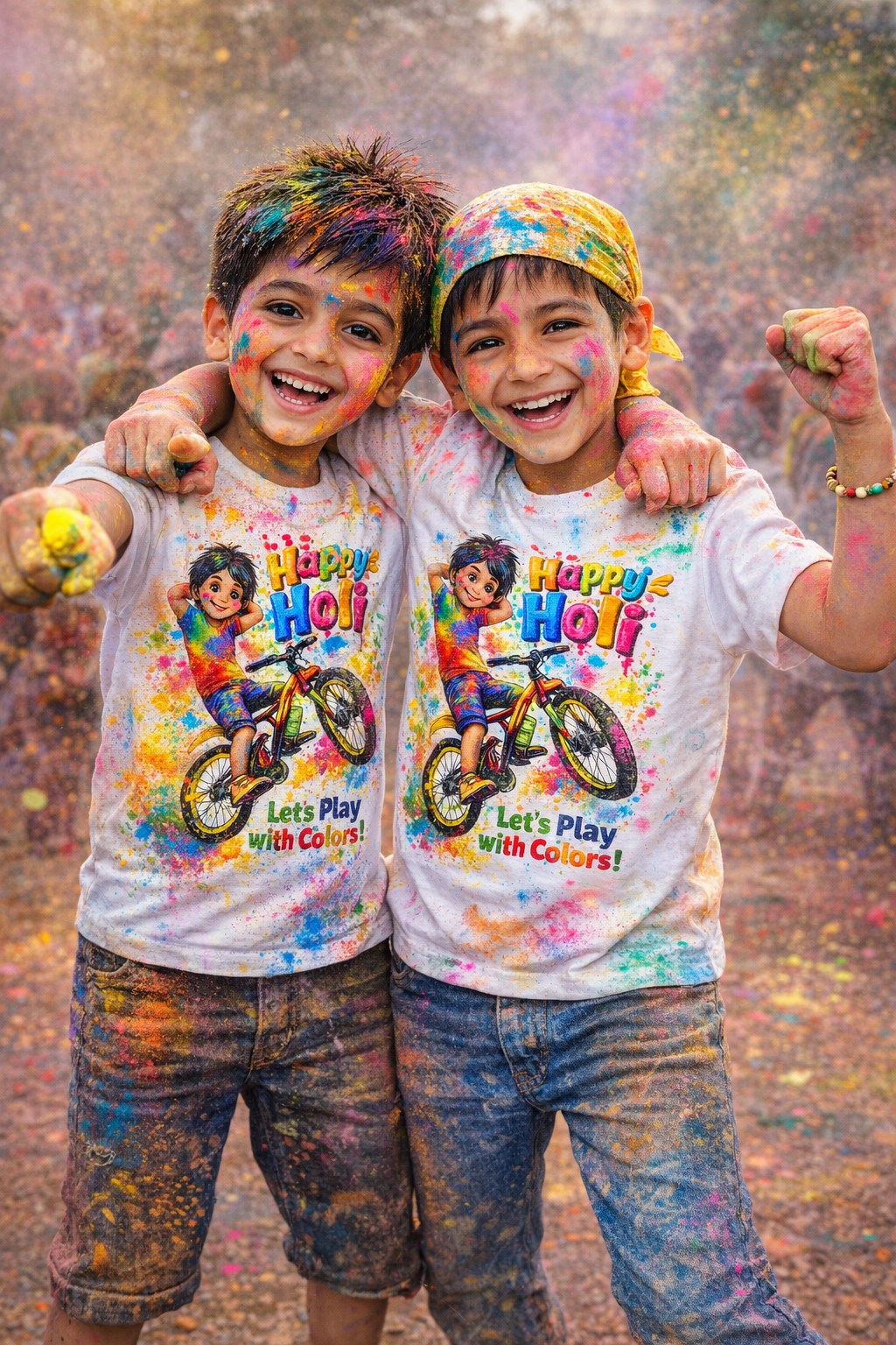 Happy Holi – Kids Shiva Cartoon T-Shirt