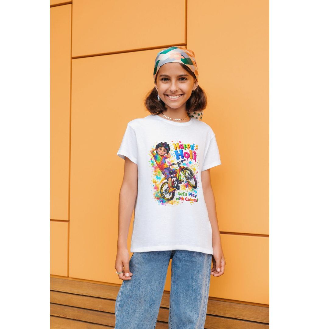 Happy Holi – Kids Shiva Cartoon T-Shirt